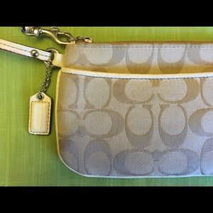 COACH Bags - COACH wristlet cream colored w/ an outside pocket COACH Bags - COACH wristlet cream colored w/ an outside pocket